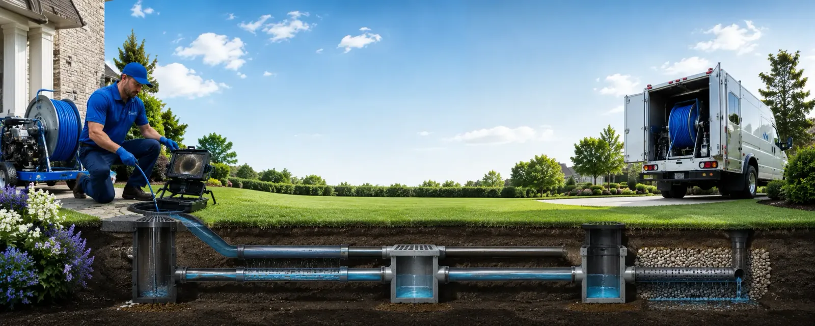 Outdoor drain cleaning information for West Hartland, CT